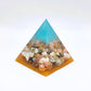 Tiny Ocean Themed Orgonite Pyramid Made w/ Eco-Friendly Epoxy Resin