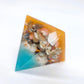 Tiny Ocean Themed Orgonite Pyramid Made w/ Eco-Friendly Epoxy Resin